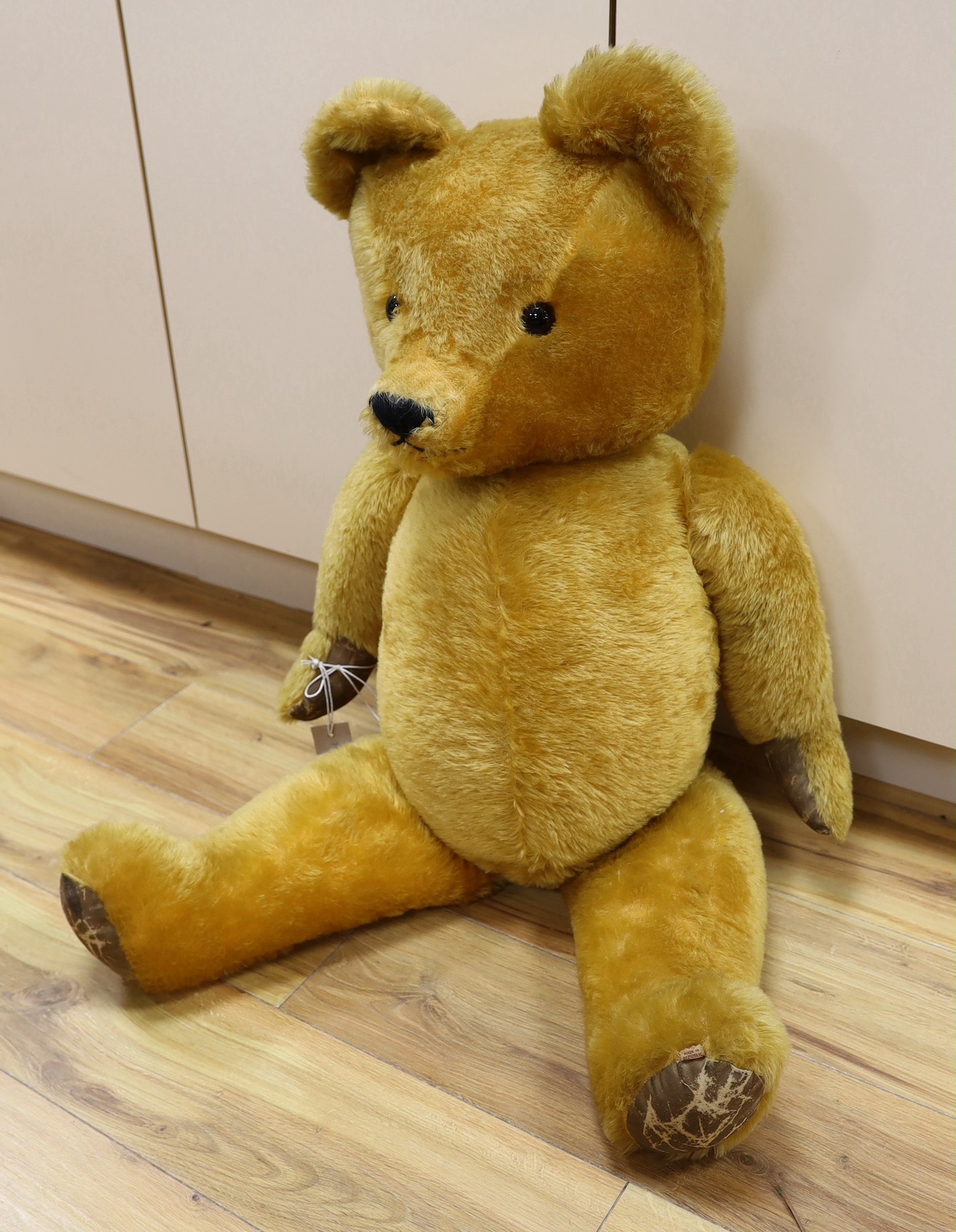 A very large Tara Toys teddy bear, 1950's, in very good original condition, with label, 37in.